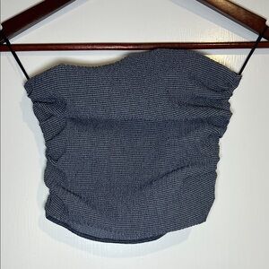 Zara Navy & White Ruched Tube Top Camisole